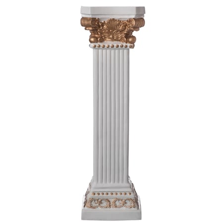 Uniquewise Fiberglass White Plinth Roman Column Ionic Piller Pedestal Vase Stand - Photography Props - 41 Inch QI004125-41